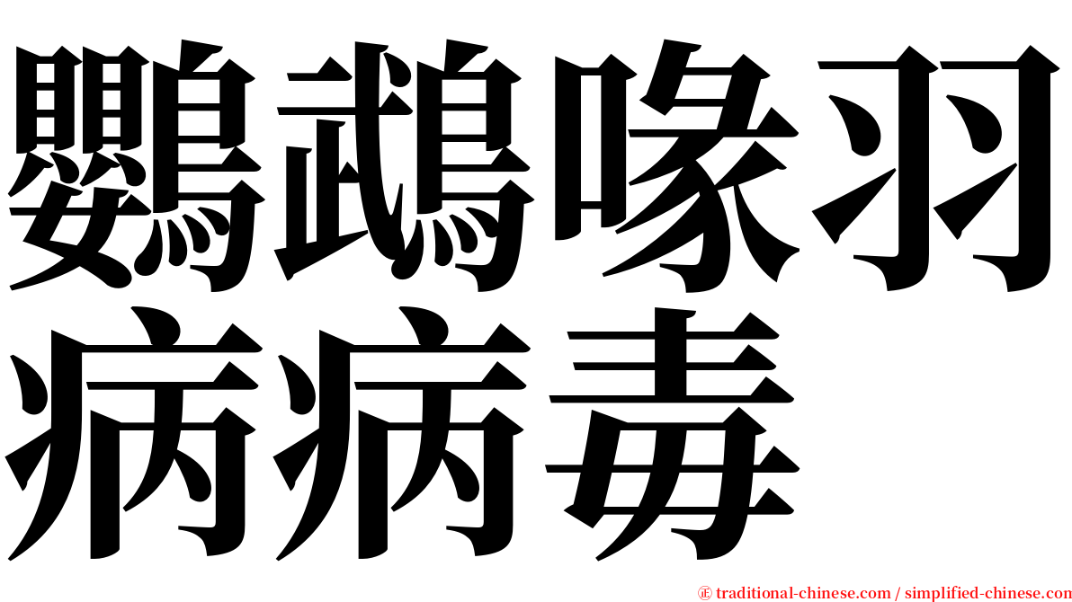 鸚鵡喙羽病病毒 serif font