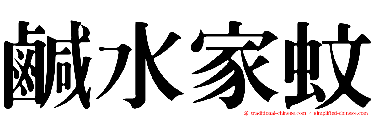 鹹水家蚊