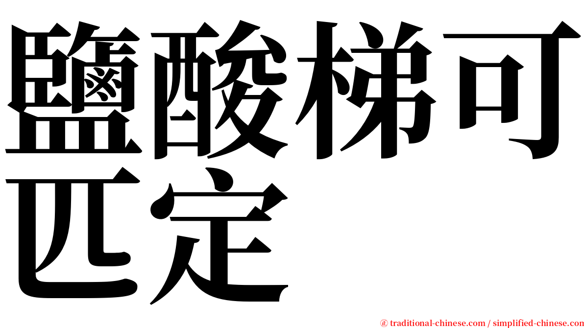 鹽酸梯可匹定 serif font