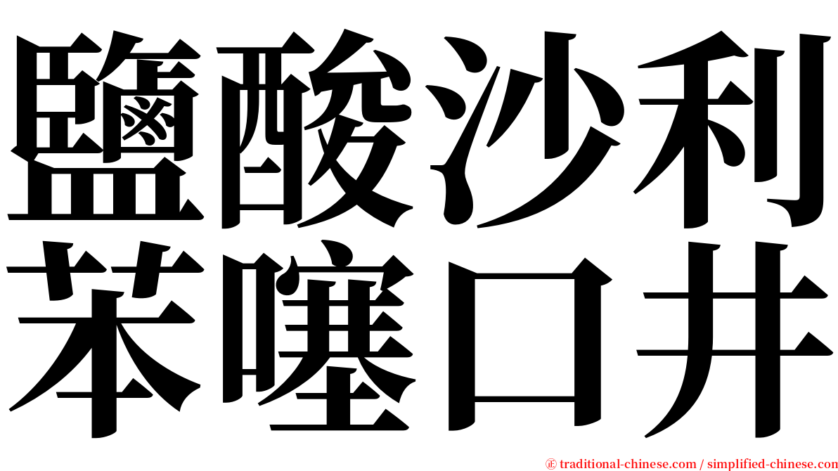 鹽酸沙利苯噻口井 serif font