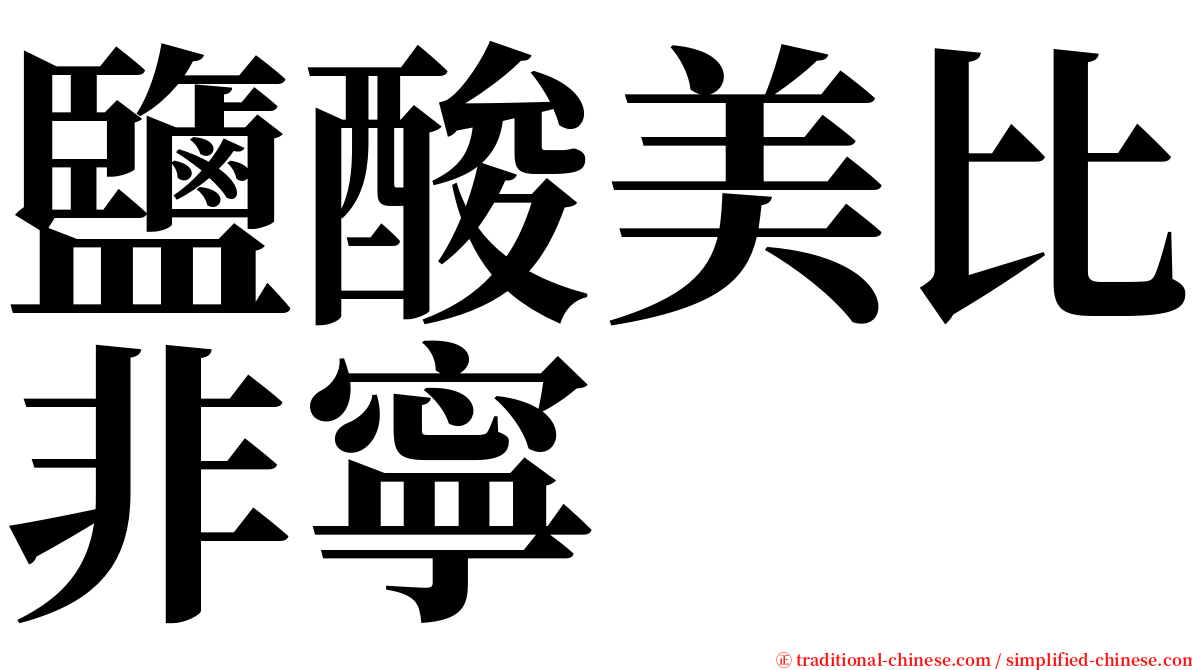 鹽酸美比非寧 serif font