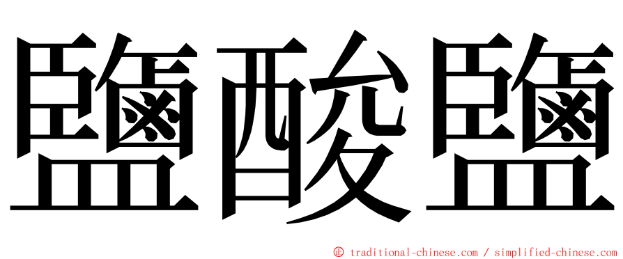 鹽酸鹽 ming font