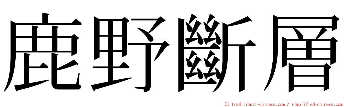 鹿野斷層 ming font