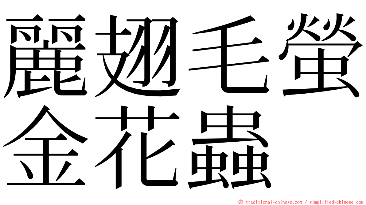 麗翅毛螢金花蟲 ming font