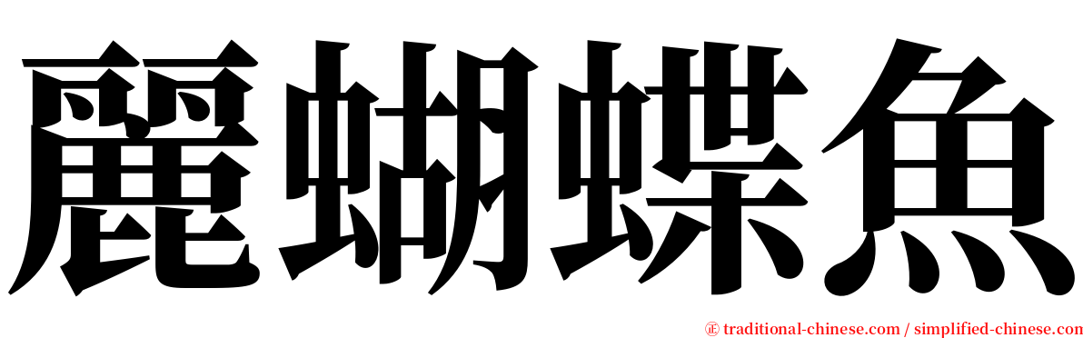 麗蝴蝶魚 serif font