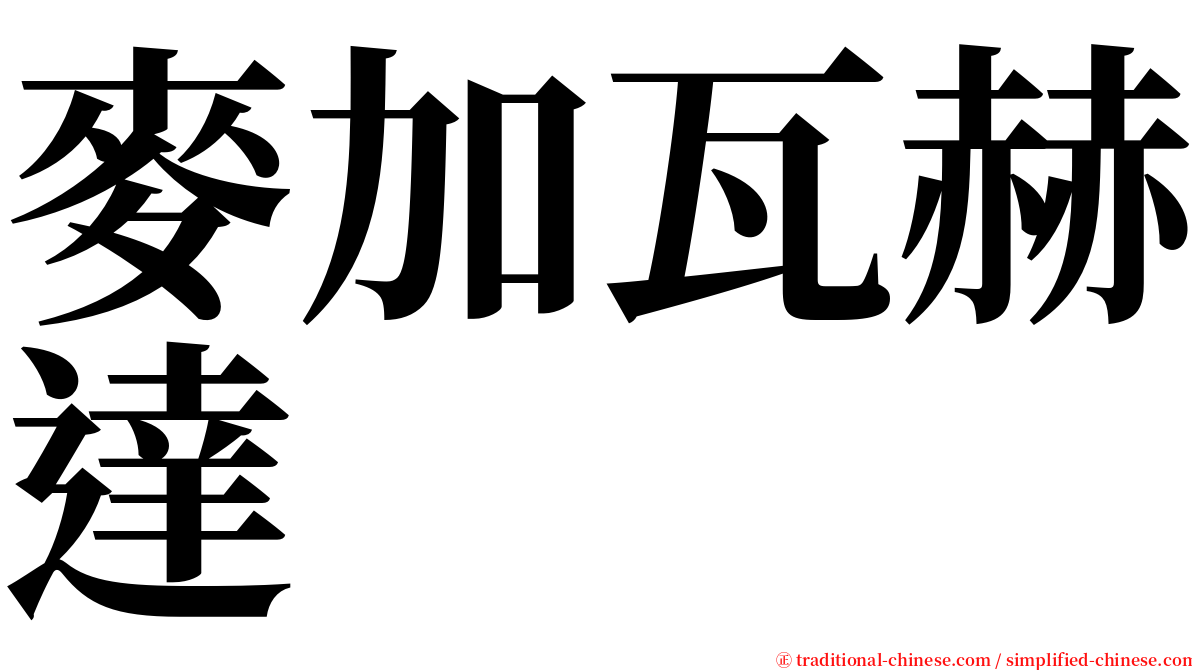 麥加瓦赫達 serif font