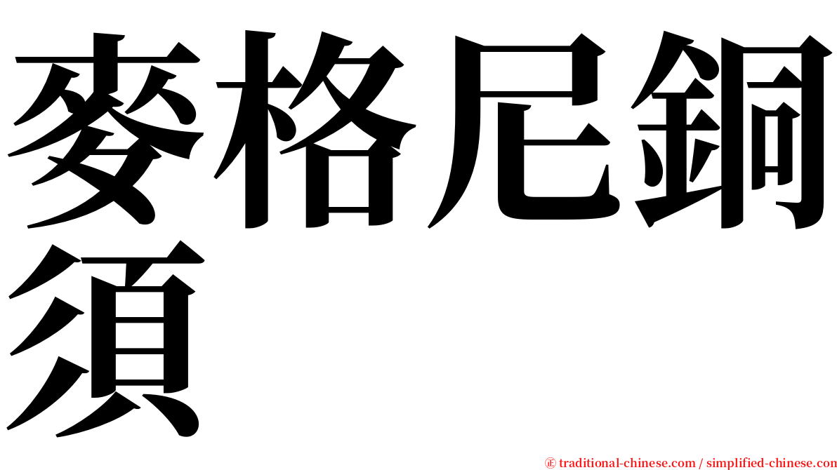 麥格尼銅須 serif font