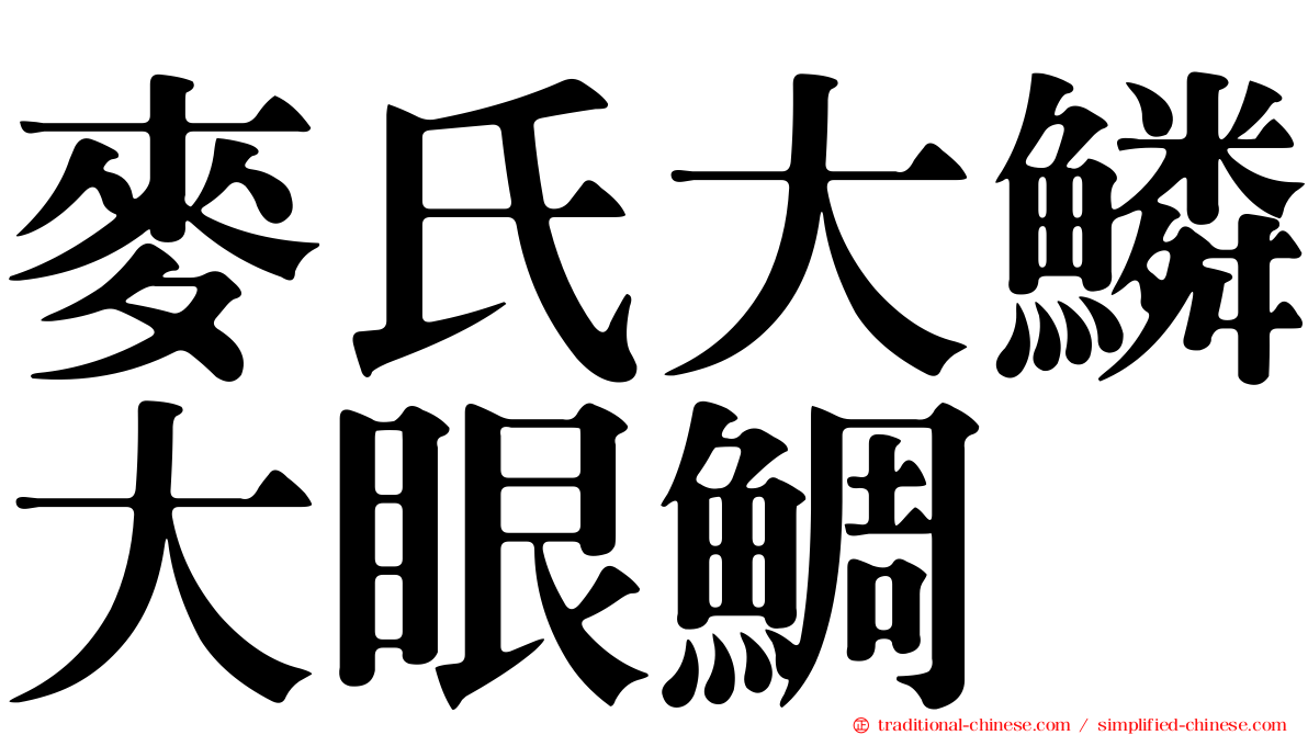 麥氏大鱗大眼鯛