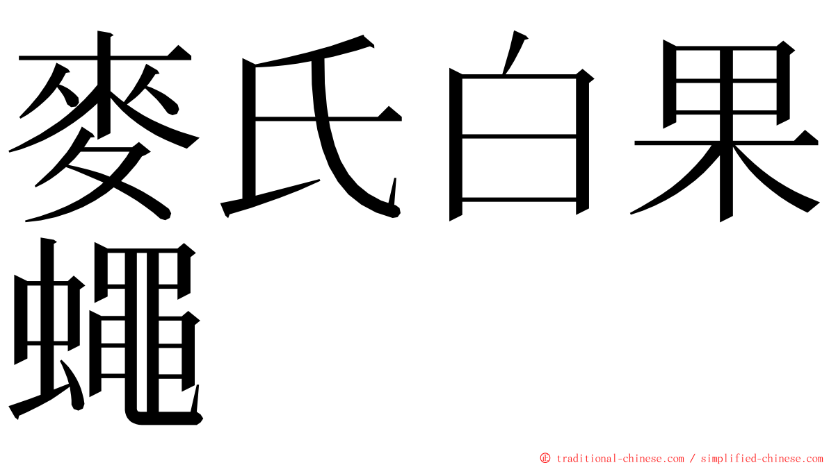 麥氏白果蠅 ming font