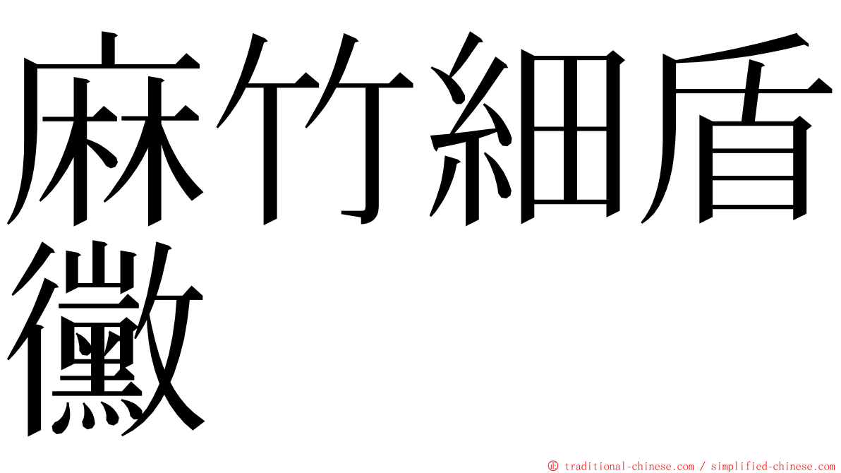麻竹細盾黴 ming font