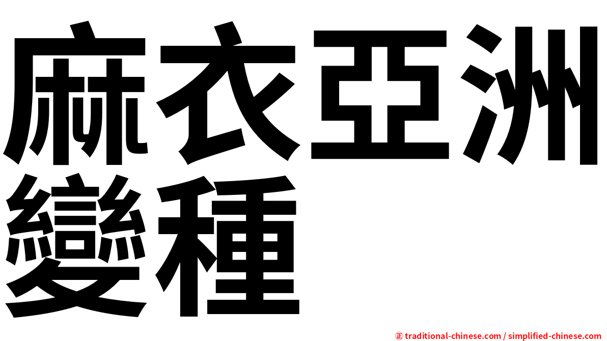 麻衣亞洲變種