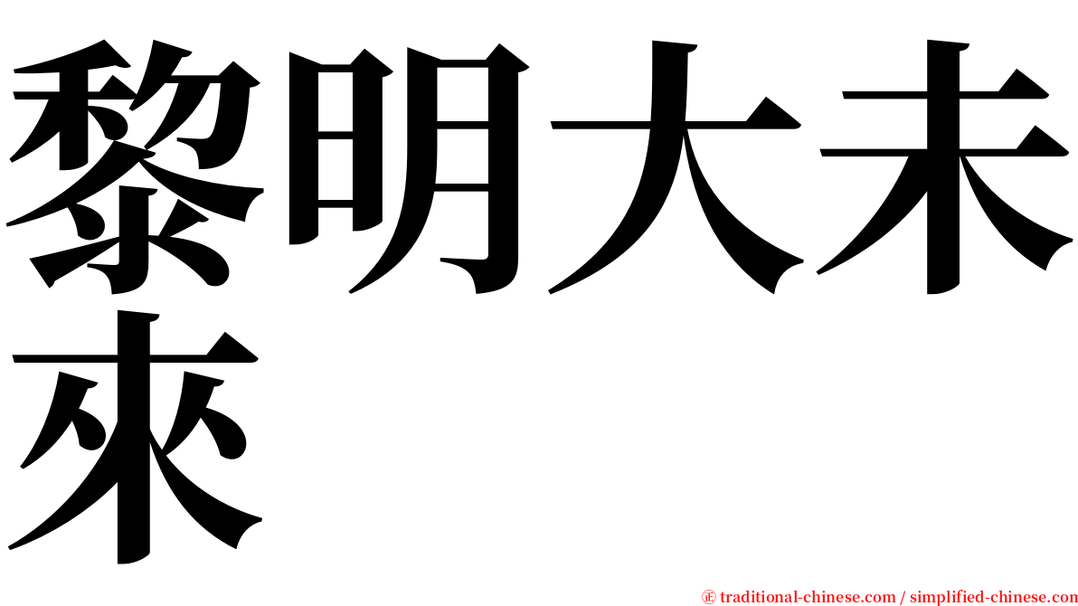 黎明大未來 serif font