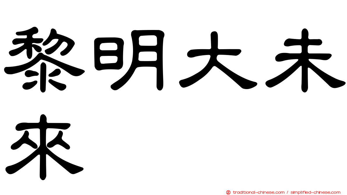 黎明大未來