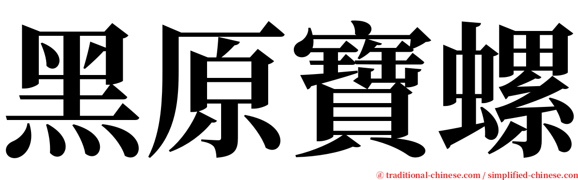 黑原寶螺 serif font