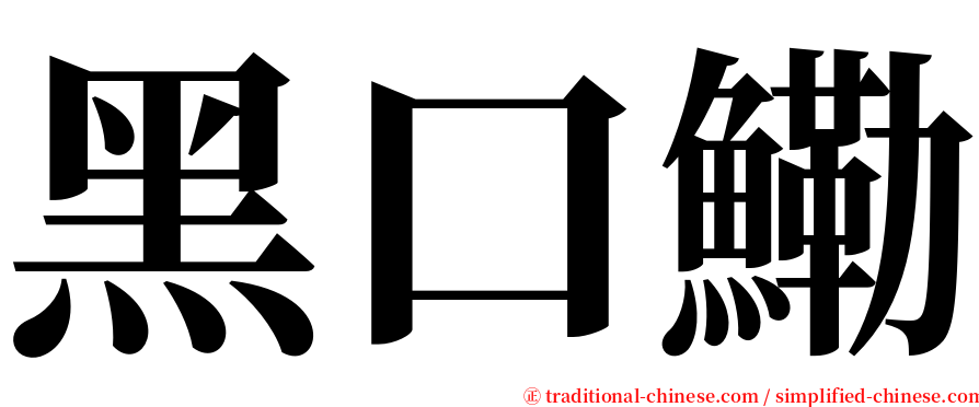 黑口鰳 serif font