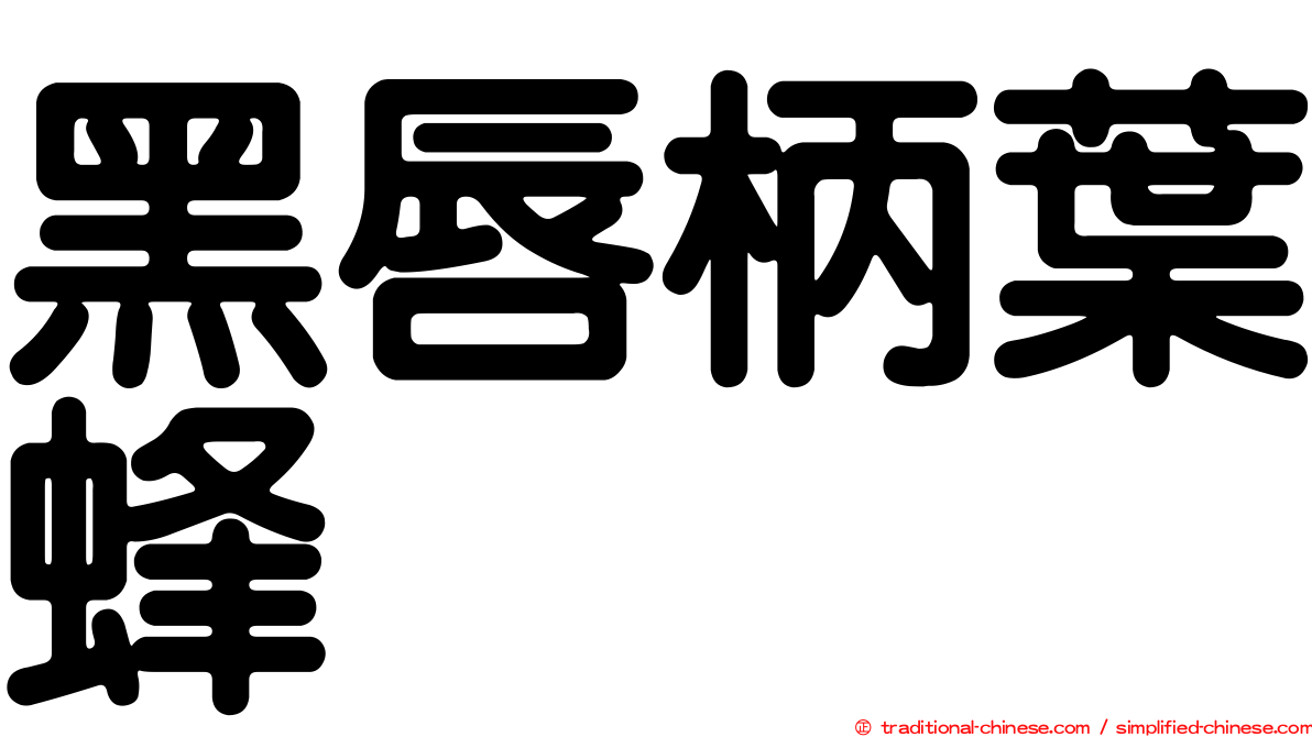 黑唇柄葉蜂