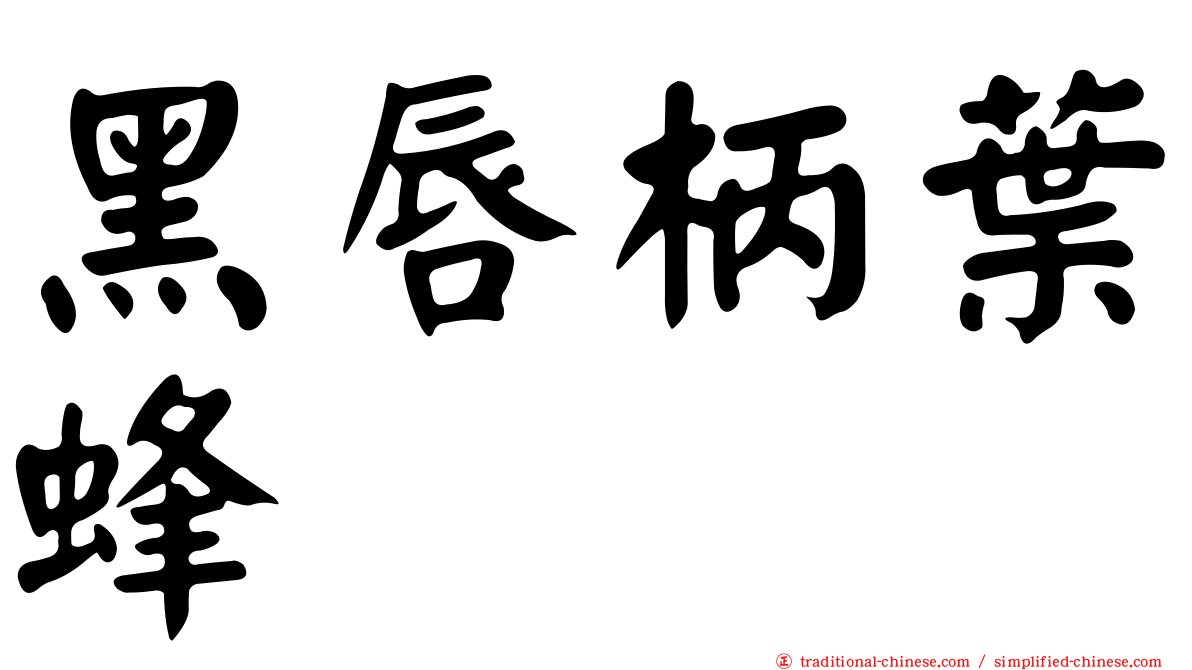黑唇柄葉蜂