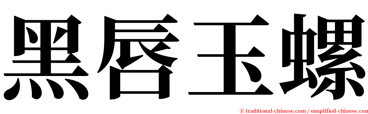 黑唇玉螺 serif font