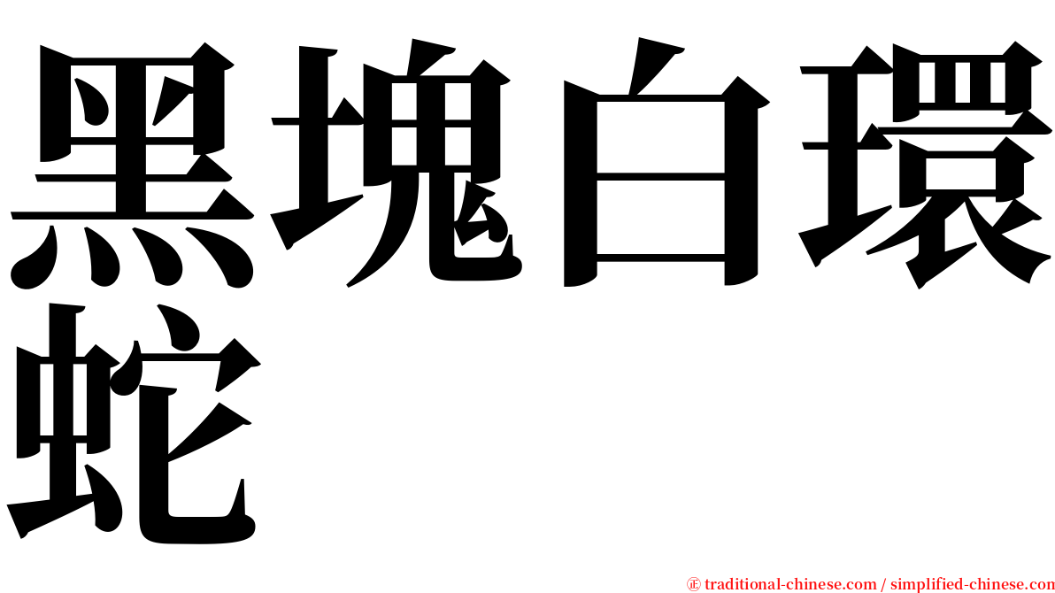 黑塊白環蛇 serif font