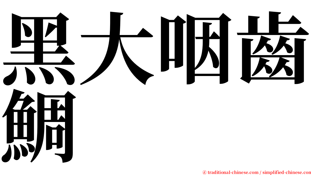 黑大咽齒鯛 serif font