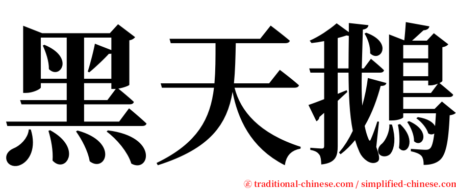 黑天鵝 serif font