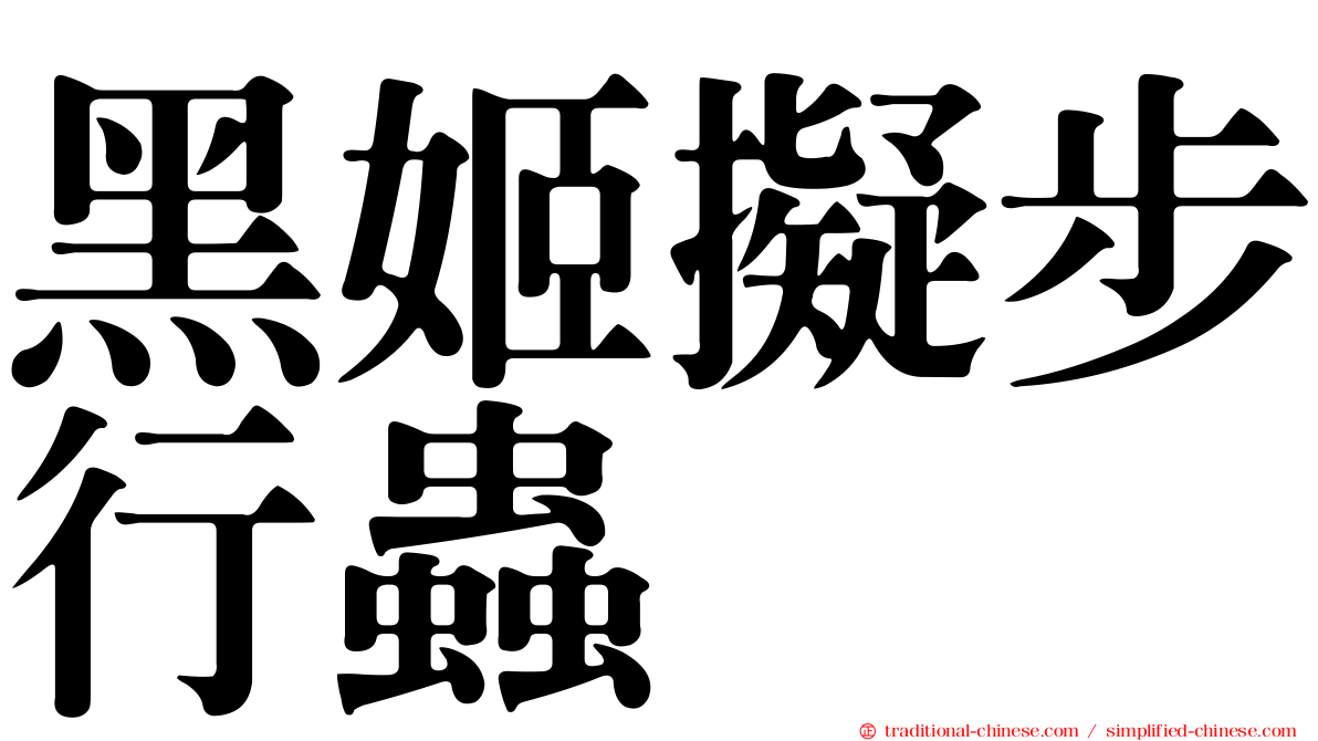黑姬擬步行蟲