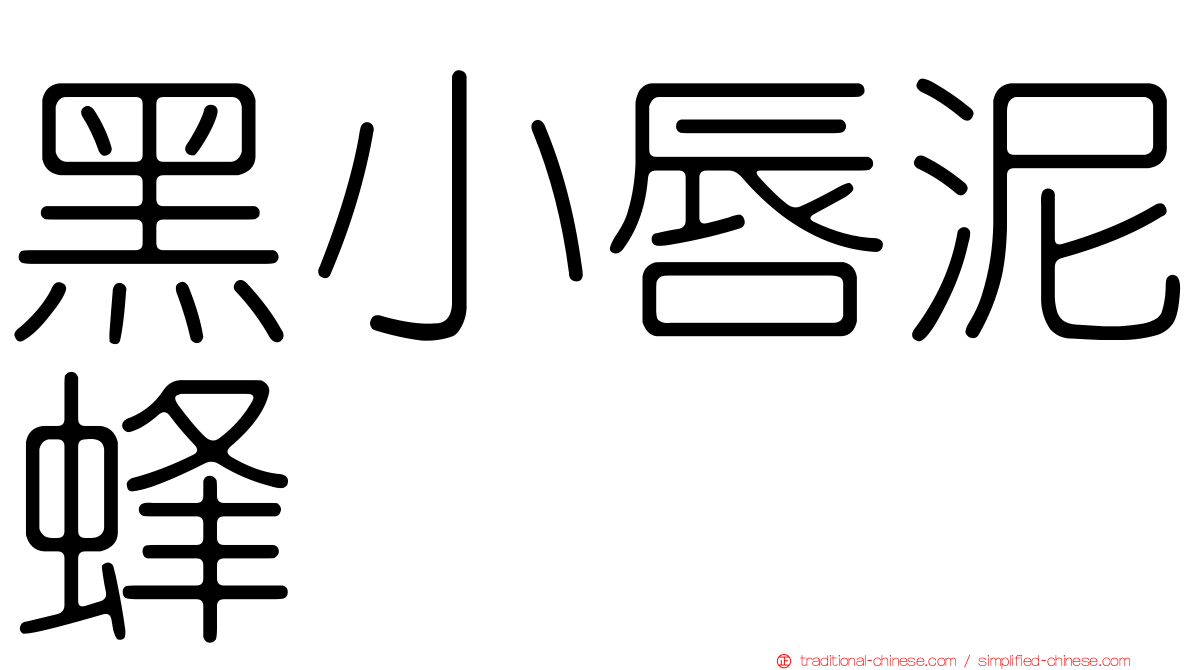 黑小唇泥蜂