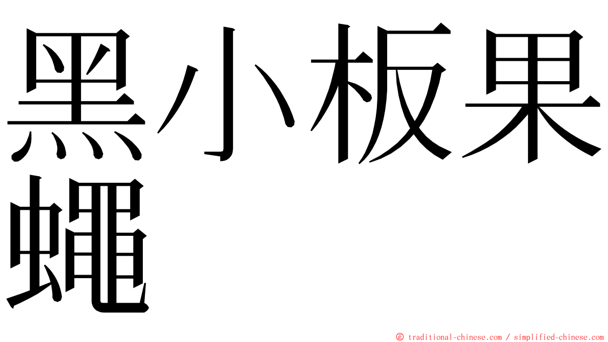 黑小板果蠅 ming font