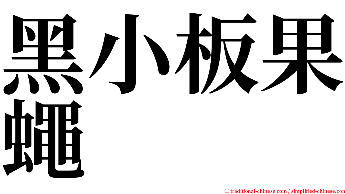 黑小板果蠅 serif font