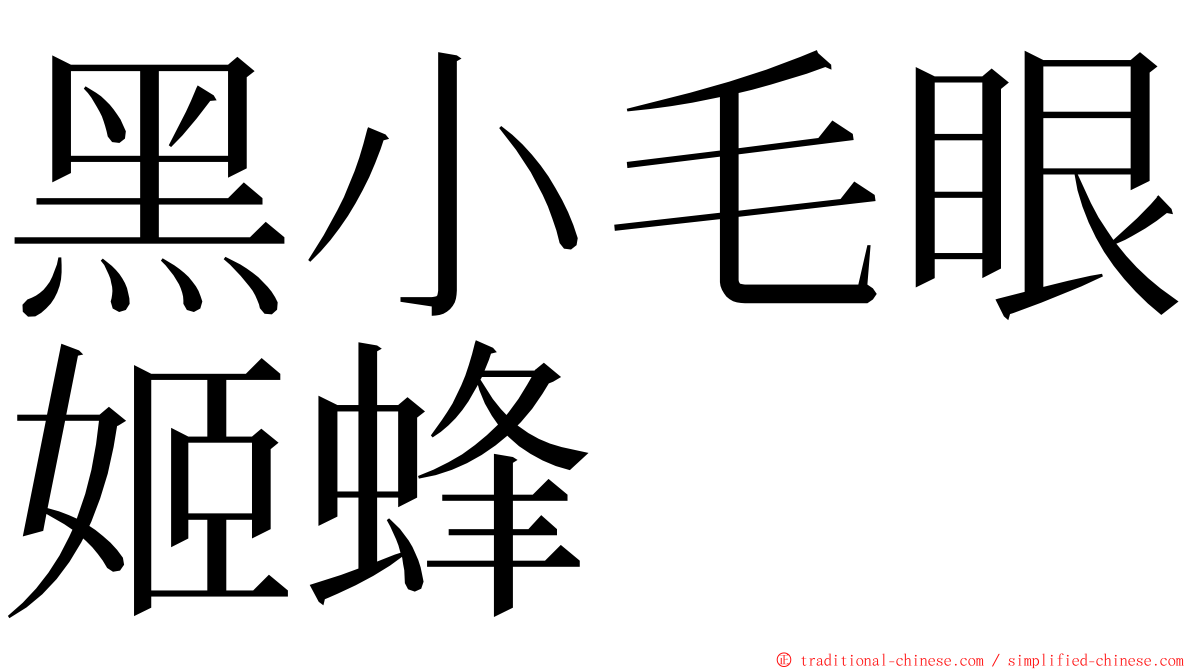 黑小毛眼姬蜂 ming font