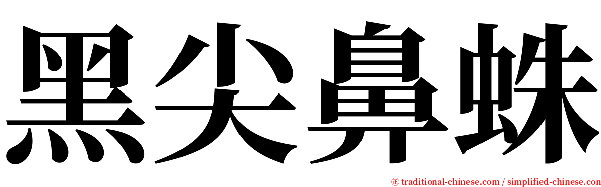 黑尖鼻蛛 serif font