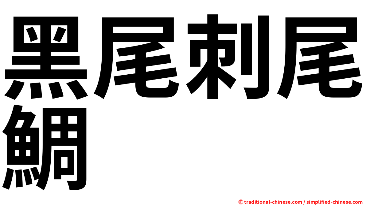 黑尾刺尾鯛