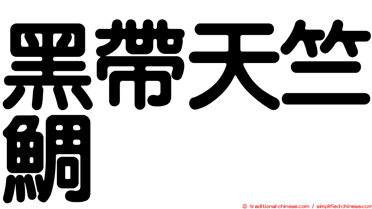 黑帶天竺鯛