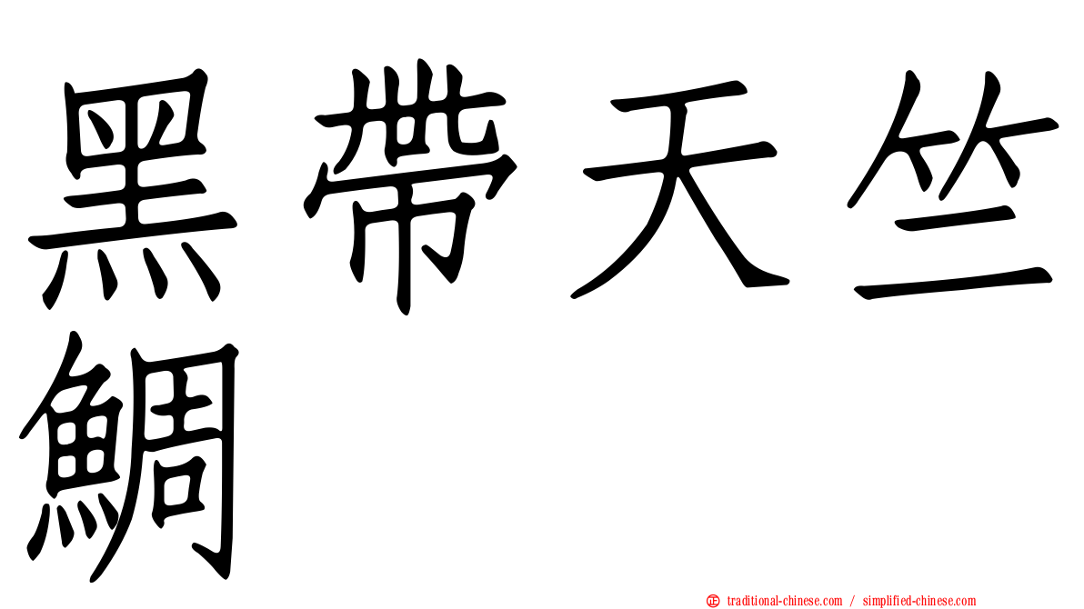 黑帶天竺鯛