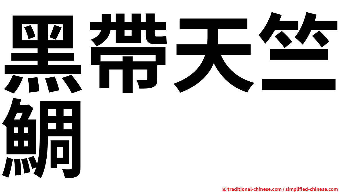 黑帶天竺鯛