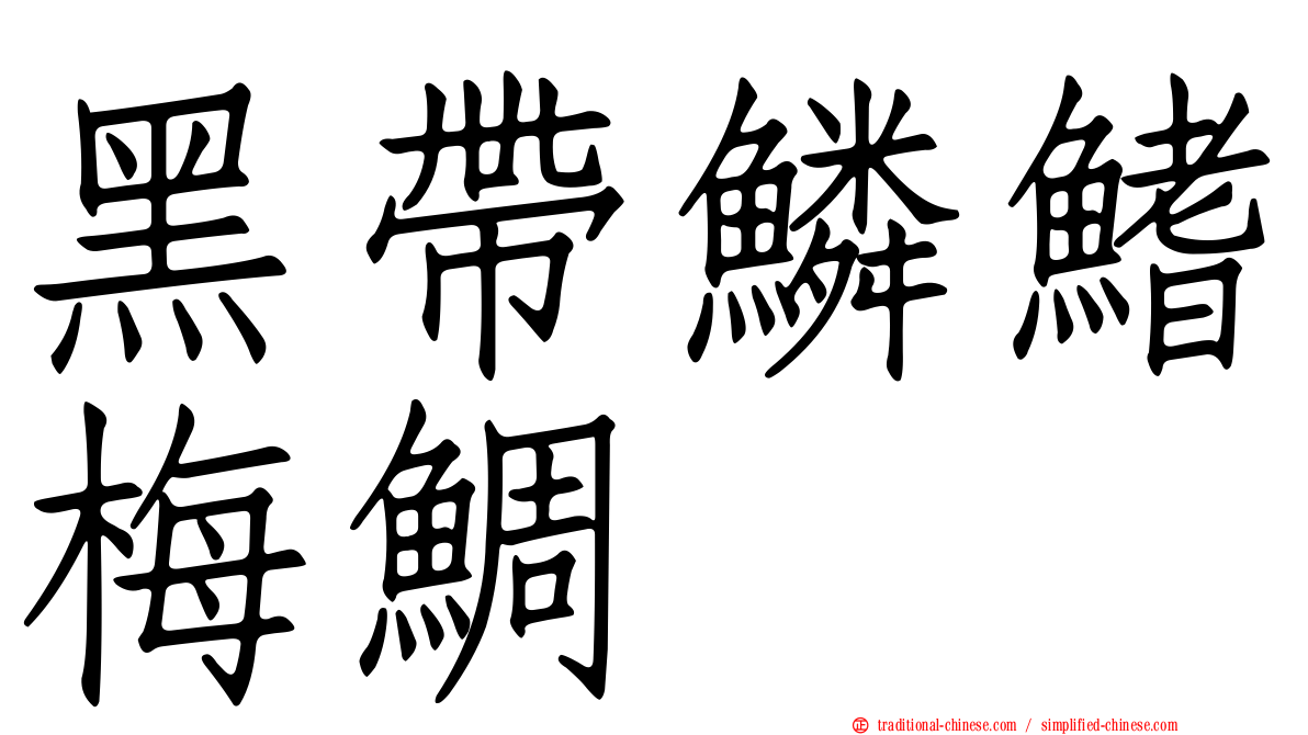 黑帶鱗鰭梅鯛