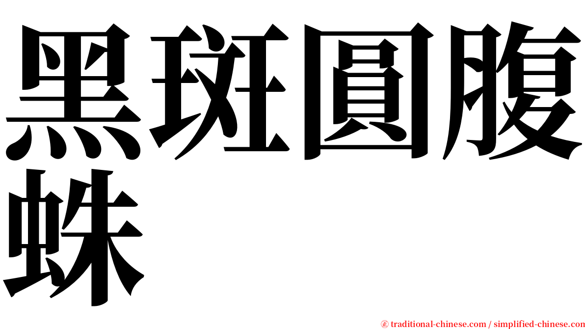 黑斑圓腹蛛 serif font