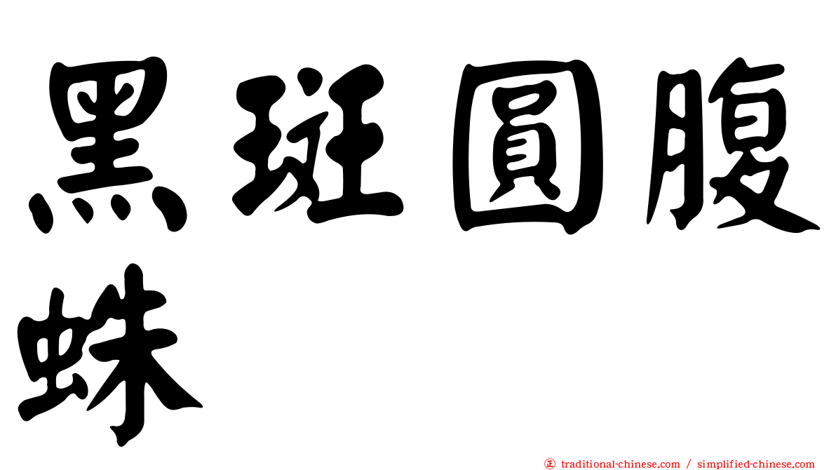 黑斑圓腹蛛