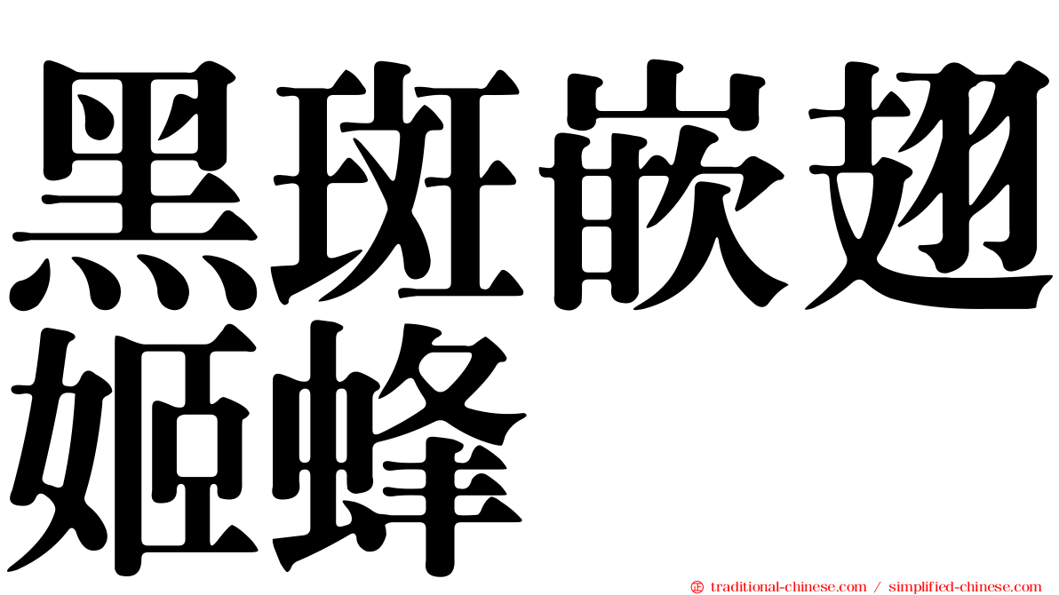 黑斑嵌翅姬蜂