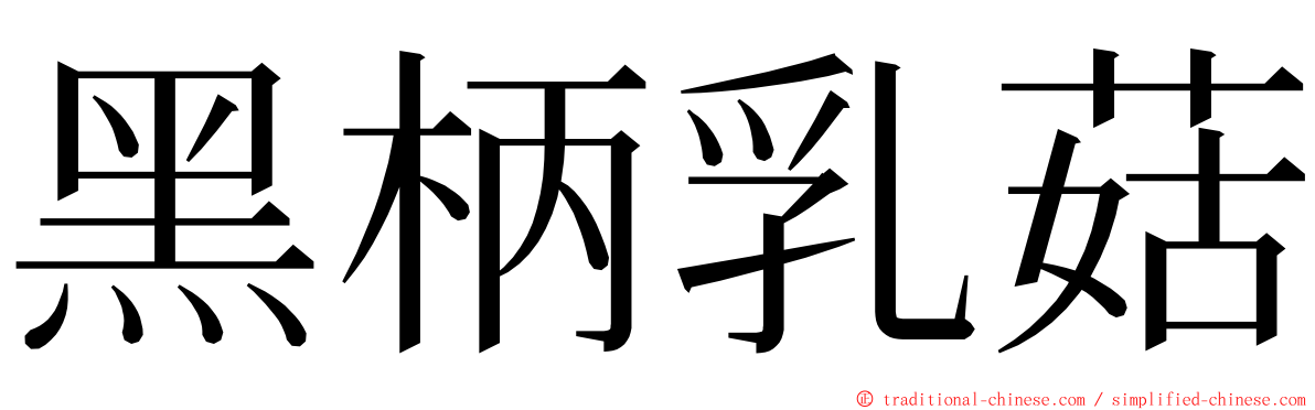 黑柄乳菇 ming font