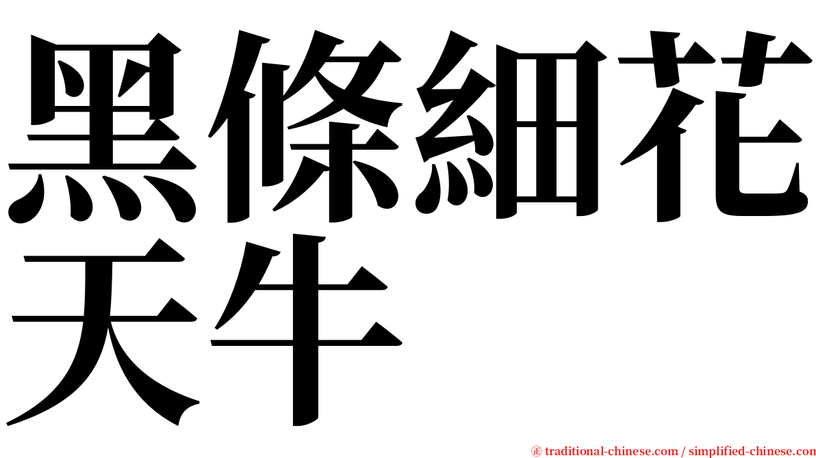 黑條細花天牛 serif font