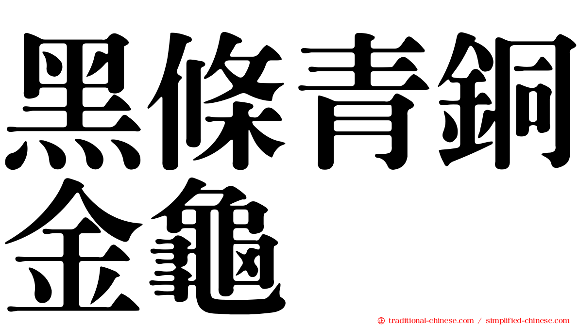 黑條青銅金龜