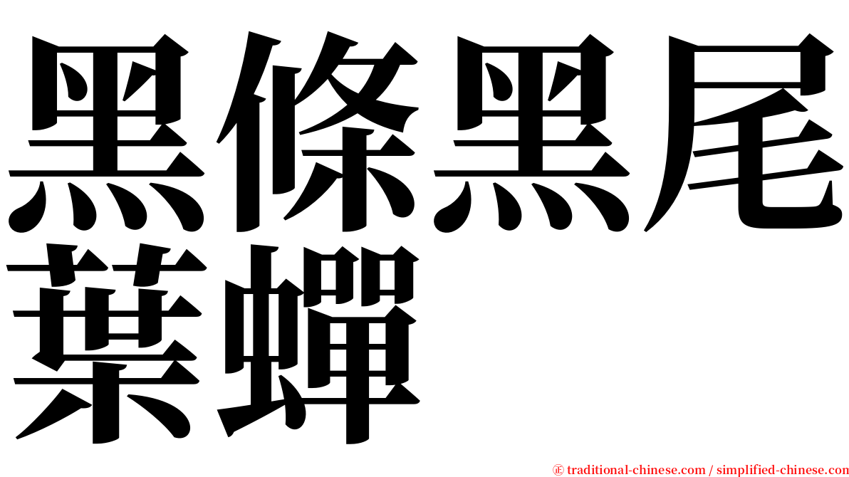 黑條黑尾葉蟬 serif font