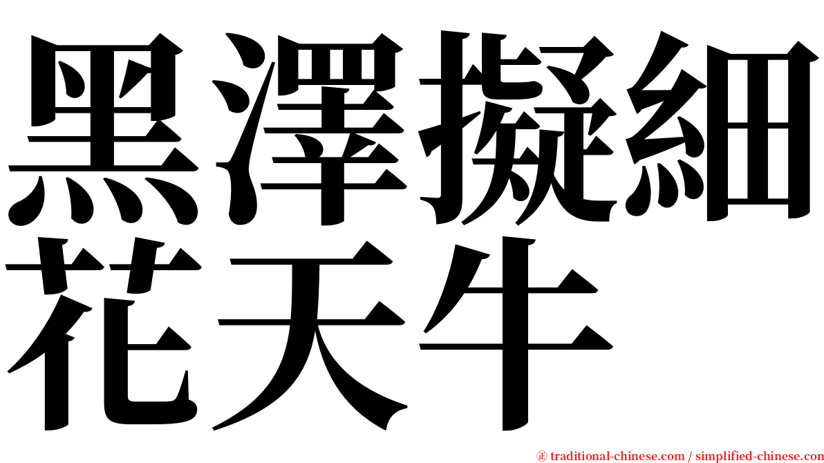 黑澤擬細花天牛 serif font
