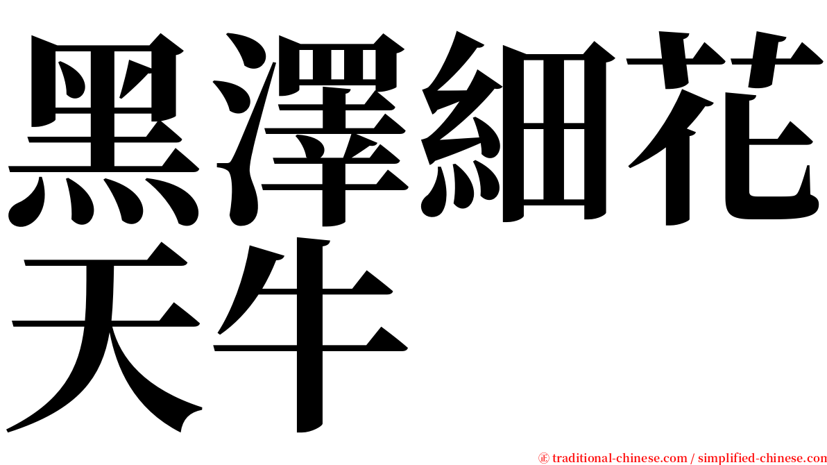 黑澤細花天牛 serif font