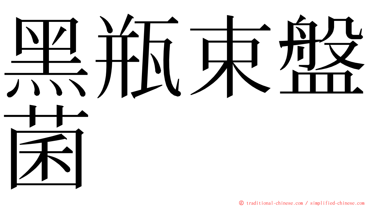 黑瓶束盤菌 ming font
