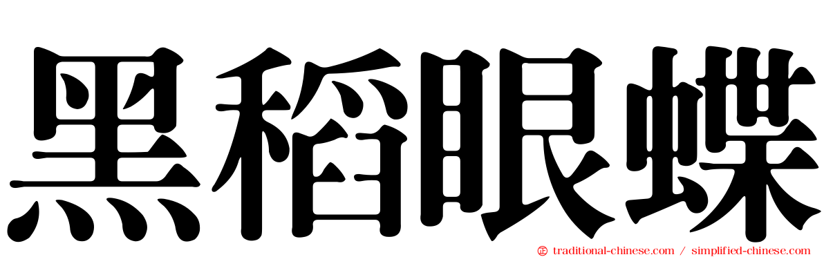 黑稻眼蝶