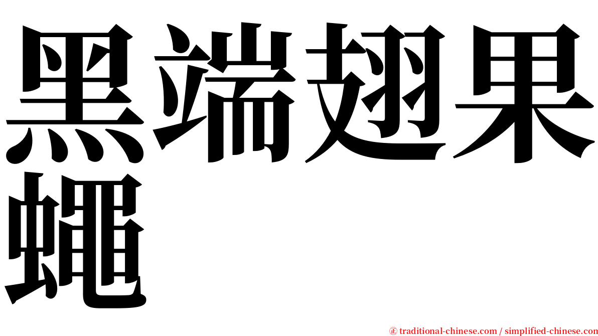 黑端翅果蠅 serif font