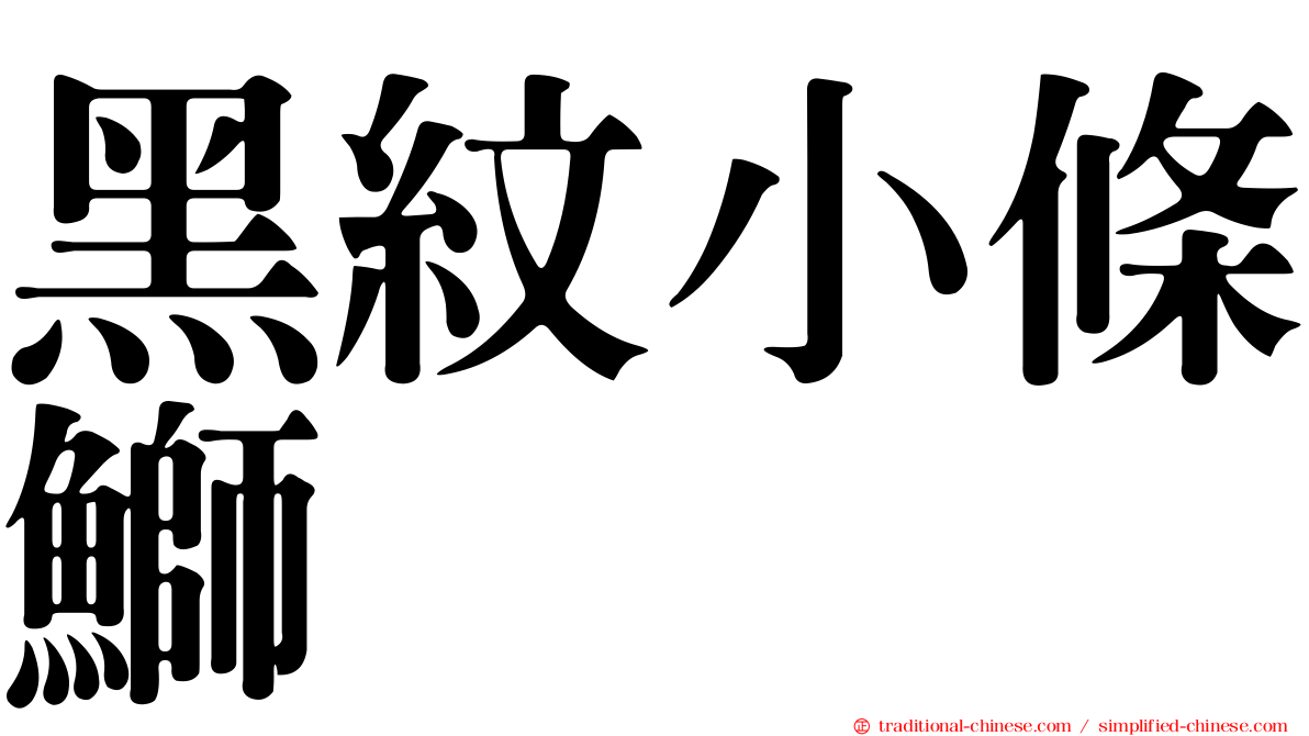 黑紋小條鰤