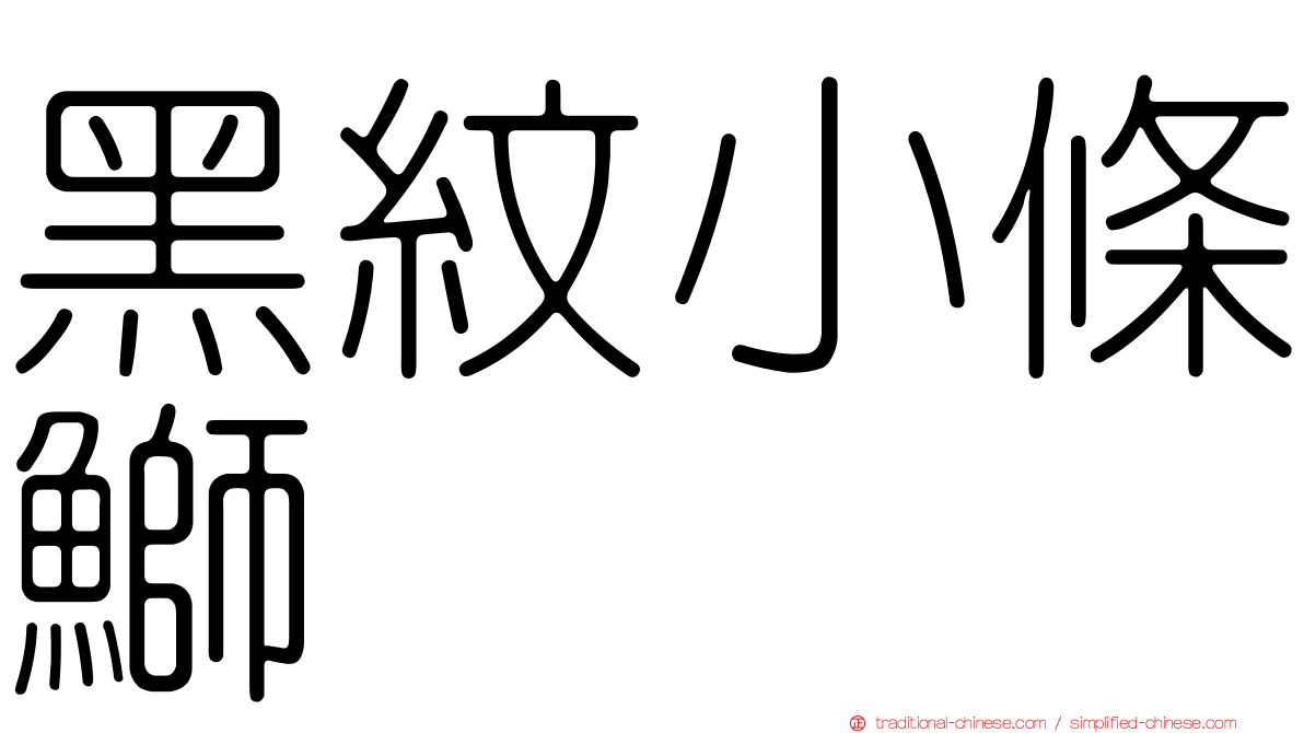 黑紋小條鰤